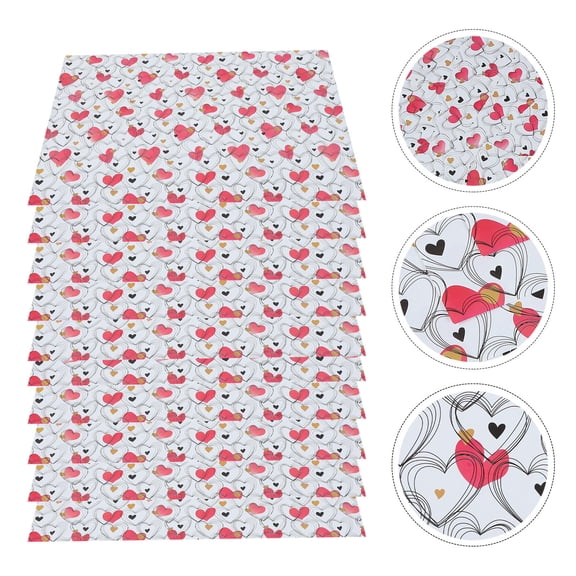 FONDOTIN Valentines Day Wrapping Paper Heart Pattern Eco Friendly Durable Multi Color DIY Decor