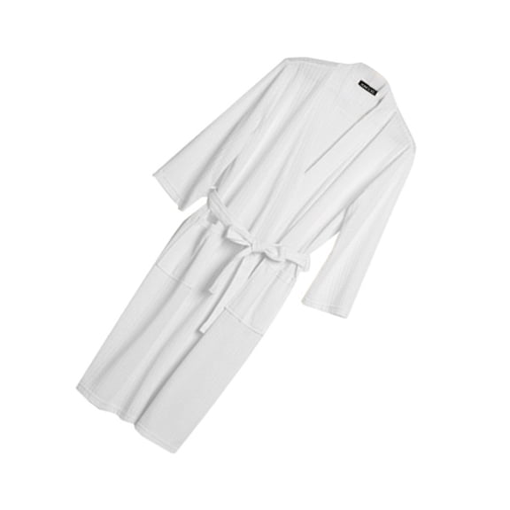 FONDOTIN 1Pc Wear Resistant White Polyester Home Bathrobe and Practical Nightgown for Year-Round Use