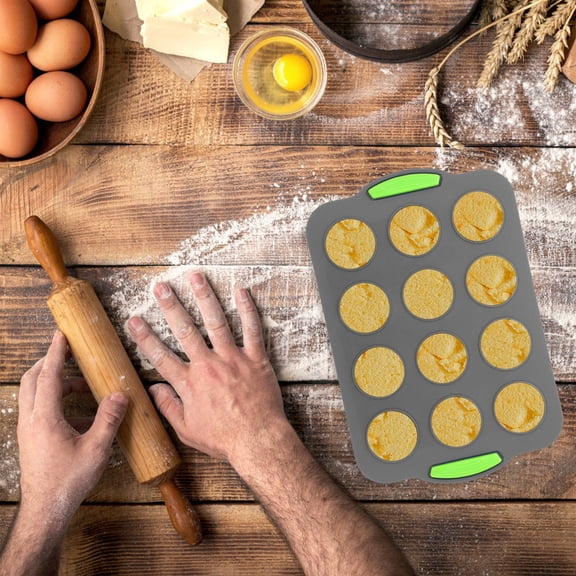 FONDOTIN Assorted Color Nonstick Carbon Steel Muffin Cake Mold with Multi Grid for Baking