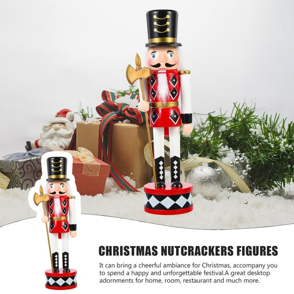 FONDOTIN Nutcracker Ornament 1Set Red Classic Design Standing Drum Soldier Puppet Christmas Decor for Table