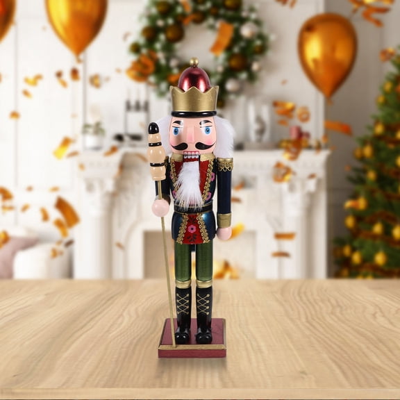FONDOTIN Nutcracker Statue Decor Wooden Soldier Figure For Collectors And 1Pcs 15X3.5X3.1In