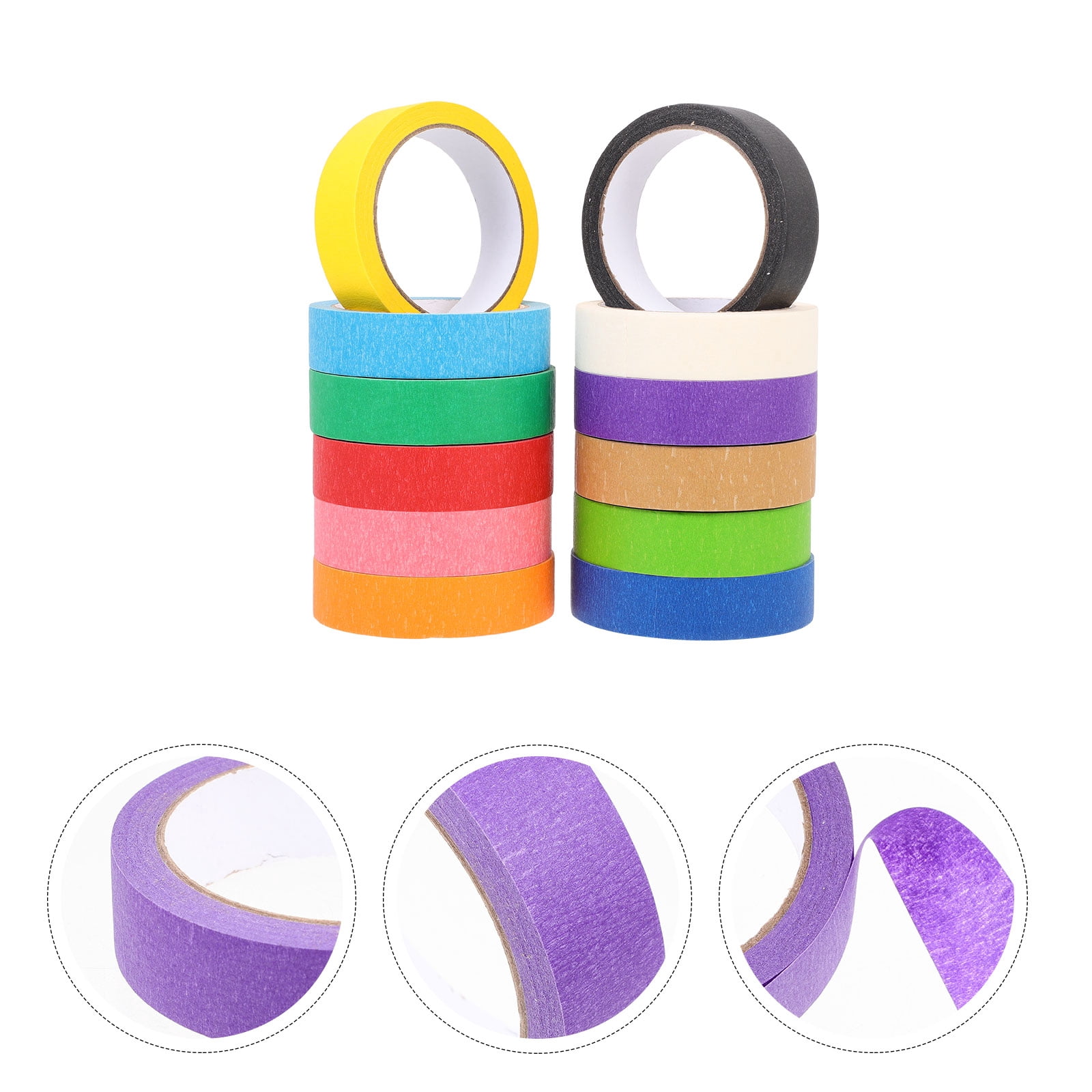 FONDOTIN Colored Masking Tape with High Temperature Resistance for Home Walls and Car Spraying