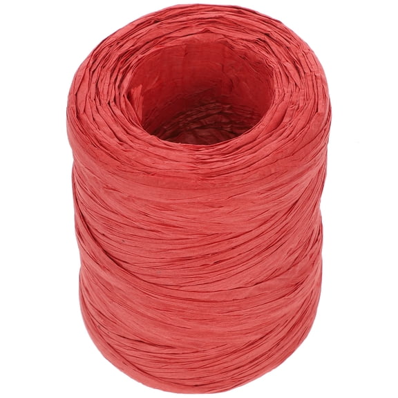 FONDOTIN Raffia Paper for Crafts Red 1 Roll 0.64cm Folded Width