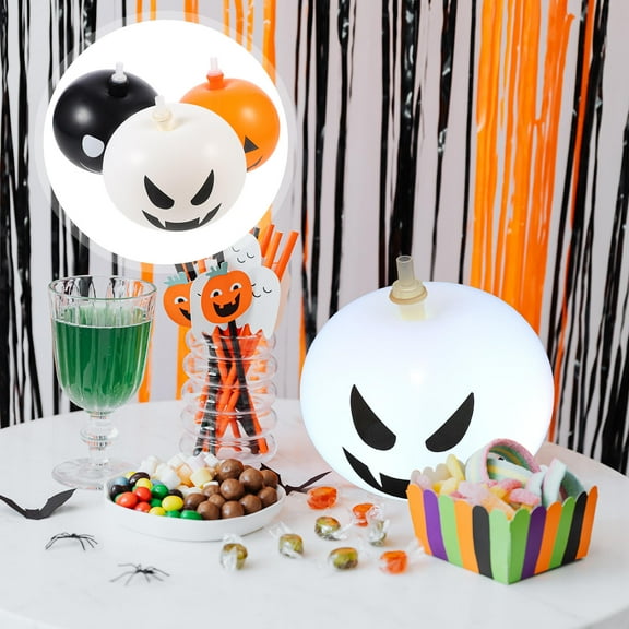 FONDOTIN Standing Balloon Pumpkin Balloons Black Latex 15Pcs 7.5X7.5X6.7In