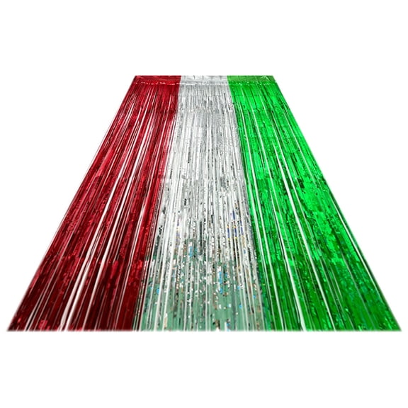 FONDOTIN Fringe Curtains Irish Theme Colors PET 1 Set 1M X 2M