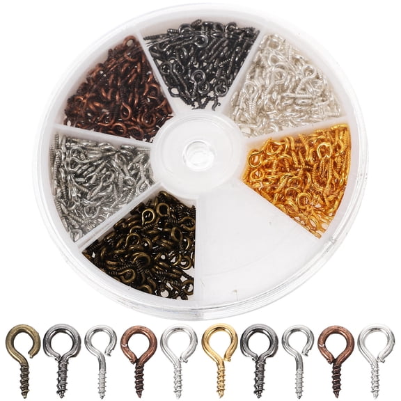 FONDOTIN Pin Pendant 0.31x0.20in 600Pcs Mini Screw Eyelets Diy Projects Portable
