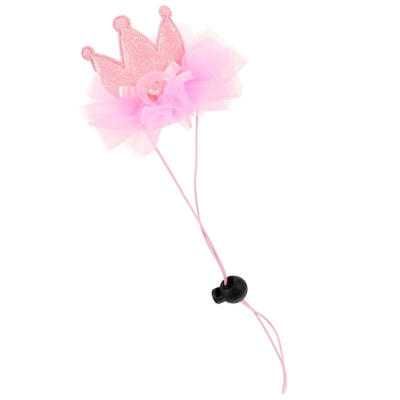 FONDOTIN Pink Birthday Pet Hat Crown Comfortable Lightweight Adjustable Elastic Band for Dog and Cat Party Costume