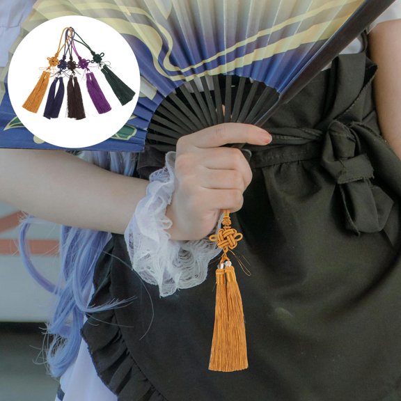 FONDOTIN Polyester Tassel Chinese Knot Tassel Pendants Diy Craft For Sword Fan 5Pcs 13.00X5.00X1.50In