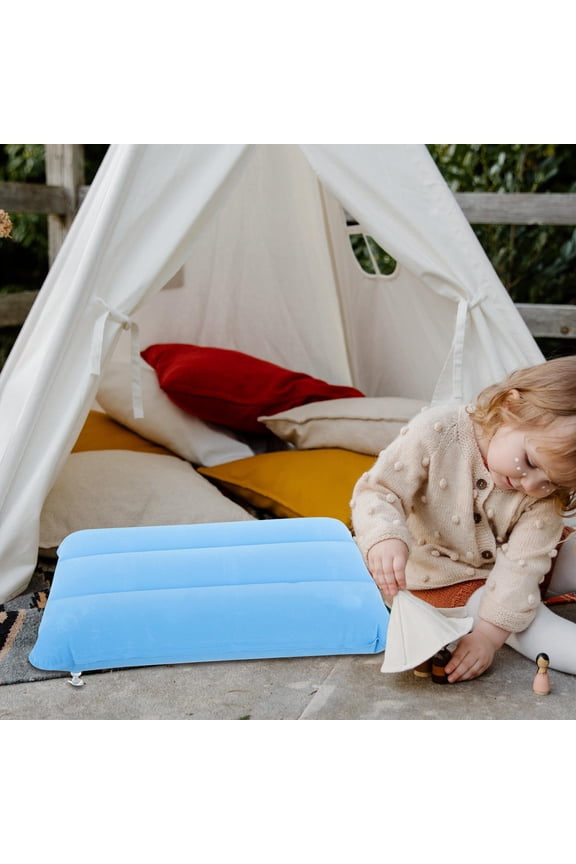 Lightweight Inflatable Backpacking Pillow Sky Blue Comfortable Durable Outdoor Travel Cushion