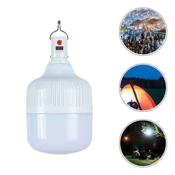 FONDOTIN Rechargeable LED Camping Lamp, White Plastic Outdoor Lantern, Portable 1-Pack for Hiking and Camping