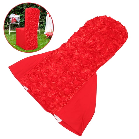 FONDOTIN Red Polyester Chair Cover 1Pcs For Wedding Banquet And Party Use
