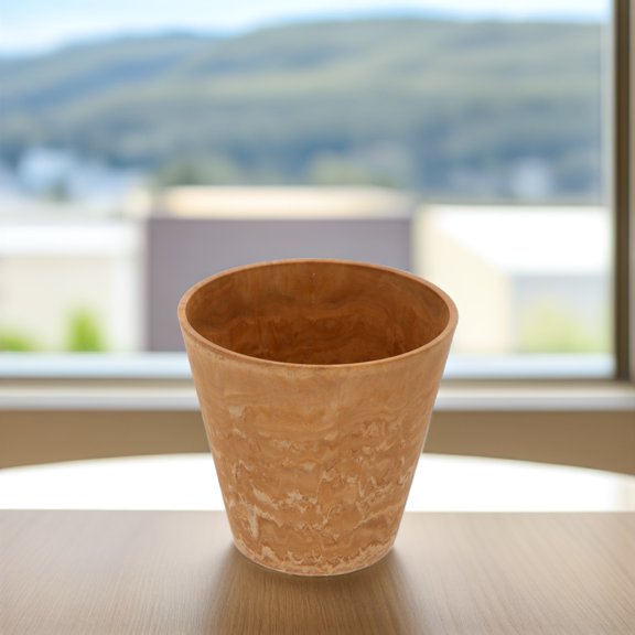 FONDOTIN Resin Flower Pot for Indoor Flower Planting in Sand Yellow 1Pack 14.8X5.8In