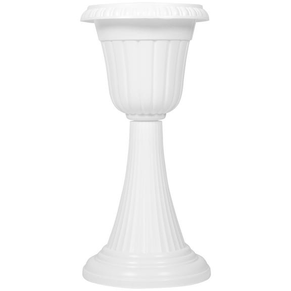 FONDOTIN White Plastic Roman Column Flower Pot Vintage Design for Wedding and Home Decor