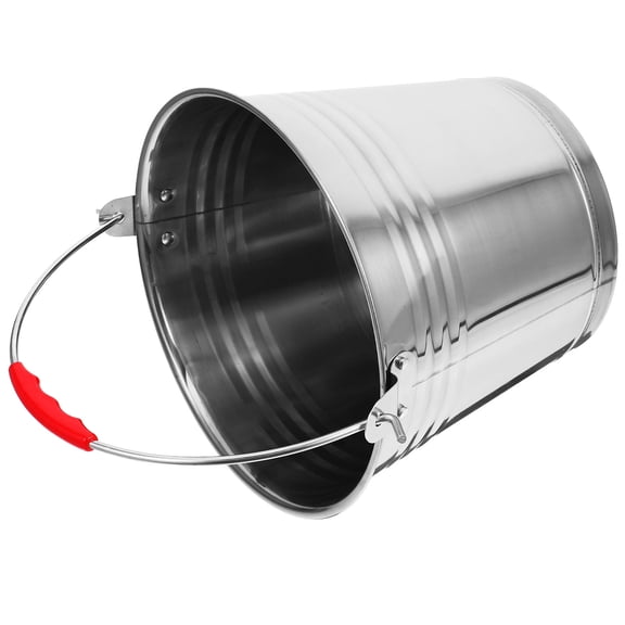 FONDOTIN Round 1Pack Stainless Steel Bucket Silver for Milk Bucket in Kitchen Use