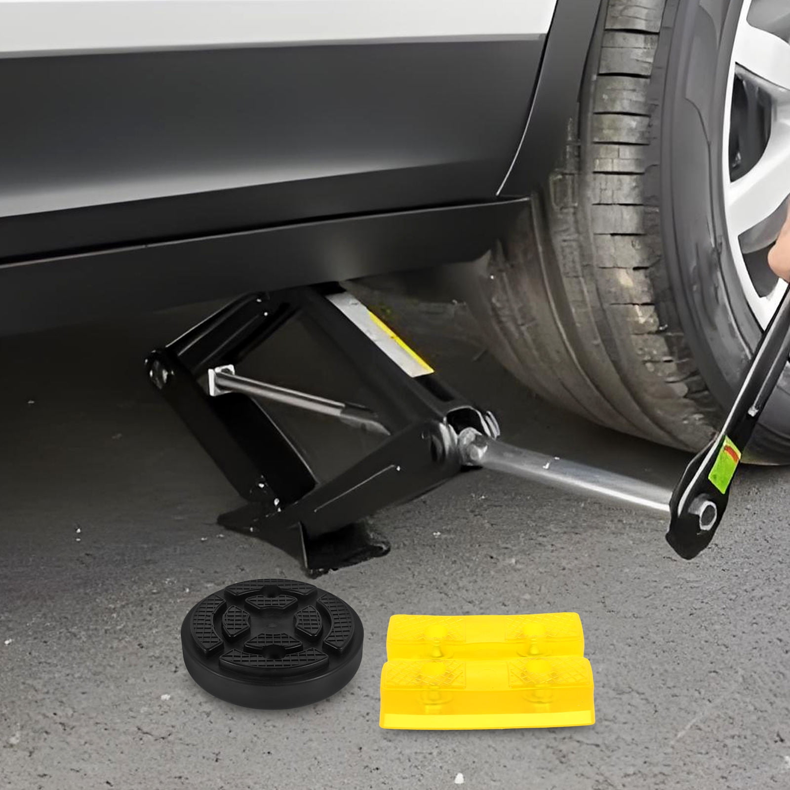 FONDOTIN Rubber Car Lift Pads 2-Piece Set with Bump Design for Floor ...