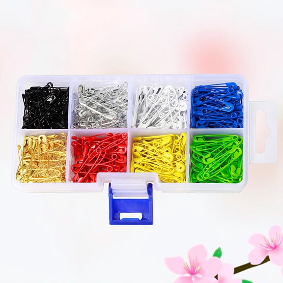 FONDOTIN Safety Pins 400Pcs for Clothing Pin Brooches Safety Pin Golden Black Green Blue Red Yellow