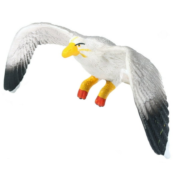 FONDOTIN Small Model Seagull Seagull Sculpture Ornament White Plastic 1Set Indoor Space Decor