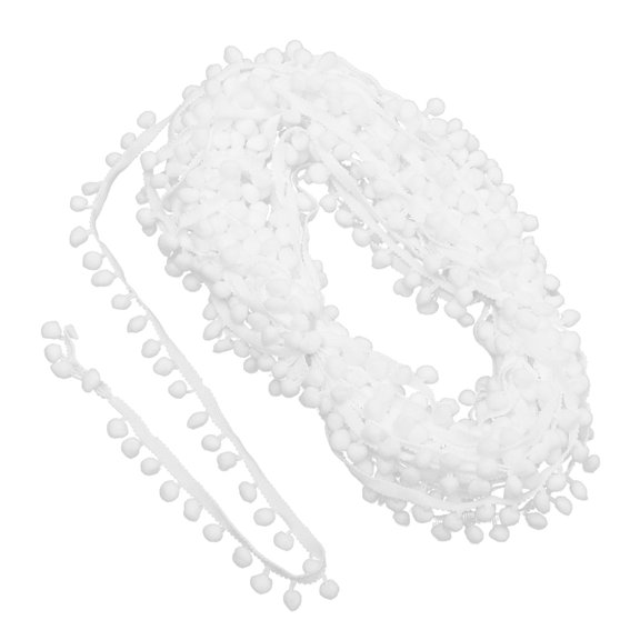 FONDOTIN White Pom Pom Ball Fringe Trim Ribbon for Sewing DIY Clothing Accessories and Home Decor