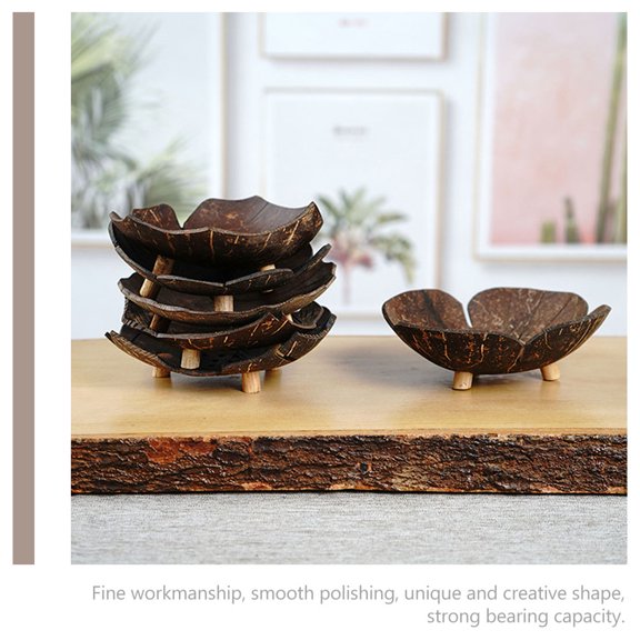 FONDOTIN Multi Function Coffee Coconut Shell Soap Holder for Dry Soap and Jewelry Storage