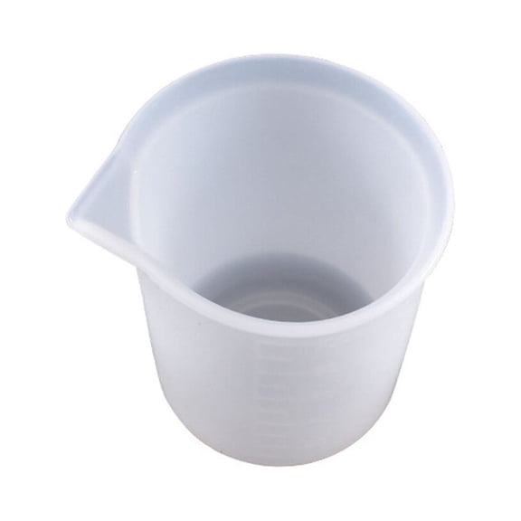 FONDOTIN White Silicone Measuring Cup with Transparent Scale for Accurate Home Cooking, Baking, and Craft Mixing Measurements
