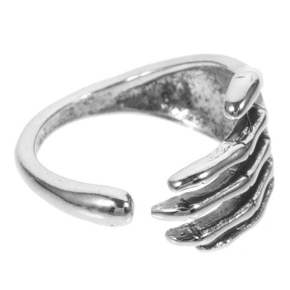 FONDOTIN Skull Adjustable Opening Punk Style Enthusiasts Daily Dress Cool Rings 1Set
