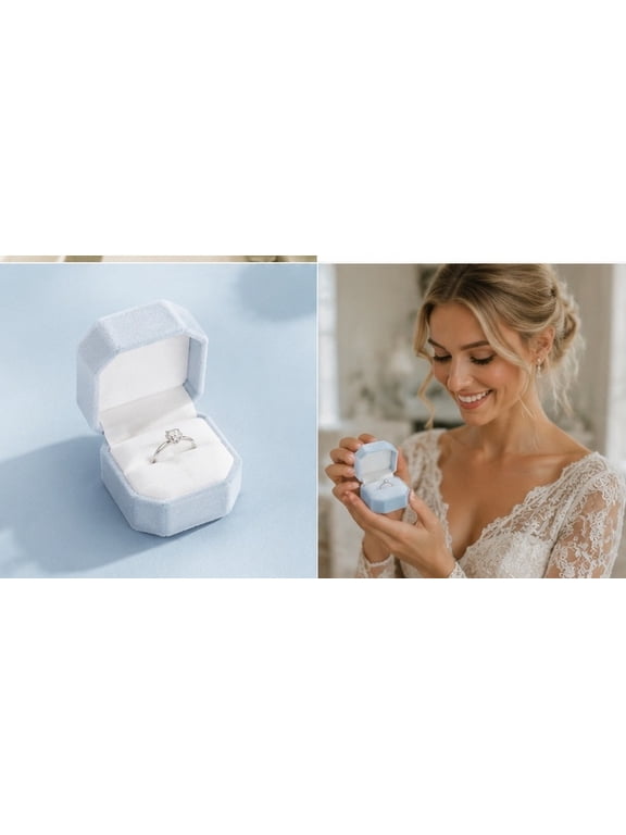 Sky Ring Box with Shape for Wedding Keepsake and Jewellery Storage