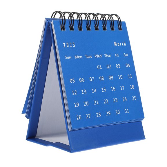 FONDOTIN Small Desk Calendar Blue for Home Office with Sturdy Design and Message Recording Pages