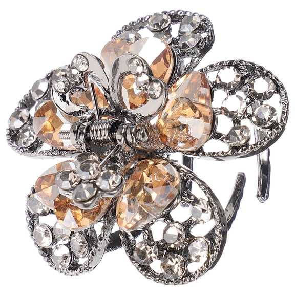 FONDOTIN Light Brown Rhinestone Hair Clips for Styling and Hair Decoration