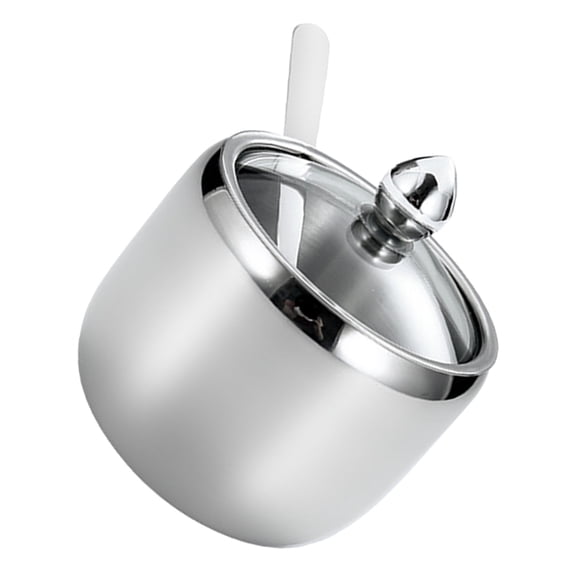 FONDOTIN Small Spice Jars Silver Seasoning Storage Container For Sugar 1Pack