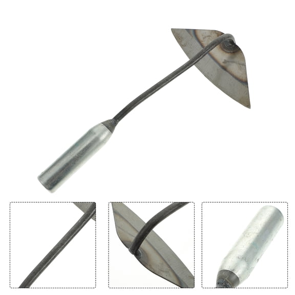 FONDOTIN Hand Weeder Tool Gardening Hoe Silver Iron 1Pack