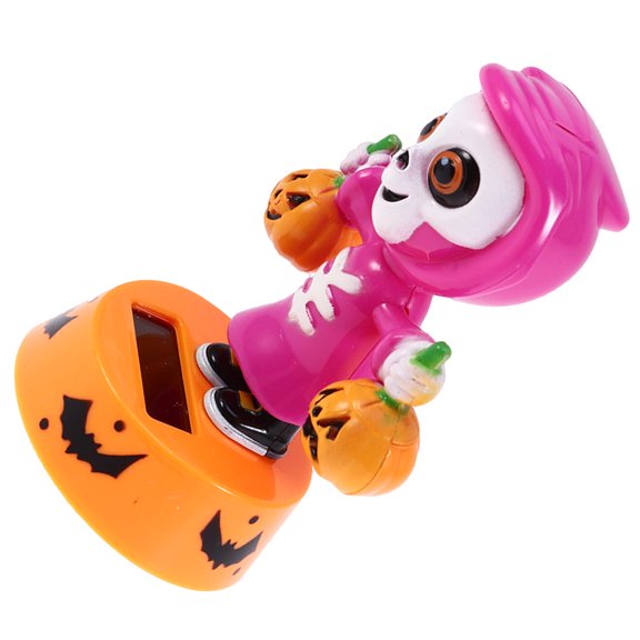FONDOTIN Solar Powered Dancing Ghost Decor Plastic Skeleton for Car Table and Office Display