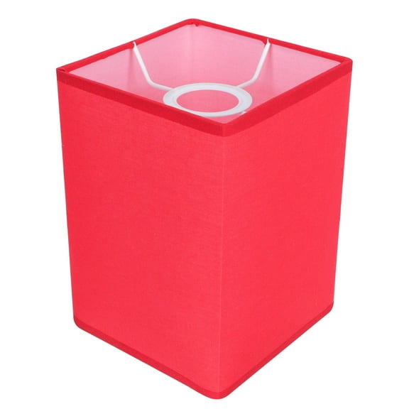 FONDOTIN Square Lampshade Red Fabric 1Pack Diffuse Lighting For Bedroom