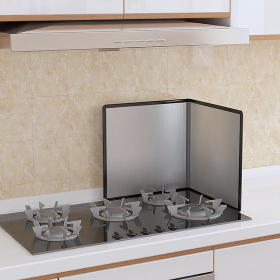 FONDOTIN Home Use Stainless Steel Oil Baffle Board Kitchen Stove Protector with Easy Clean Surface