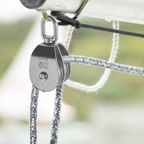 FONDOTIN Stainless Steel Marine Pulley Wheel Pulley System For Rope Heavy Duty Traction And Weight Lifting Pulley Block Boat Use Lifting And Traction Pulley