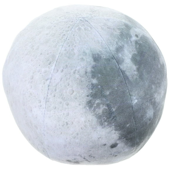 FONDOTIN Moon Cushions Grey Plush Moon Shaped Sofa Pillow 17X6.7X6.7In 1Pcs