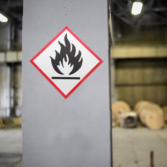 FONDOTIN Stickers Flammable Warning Sign General Users 1Pack