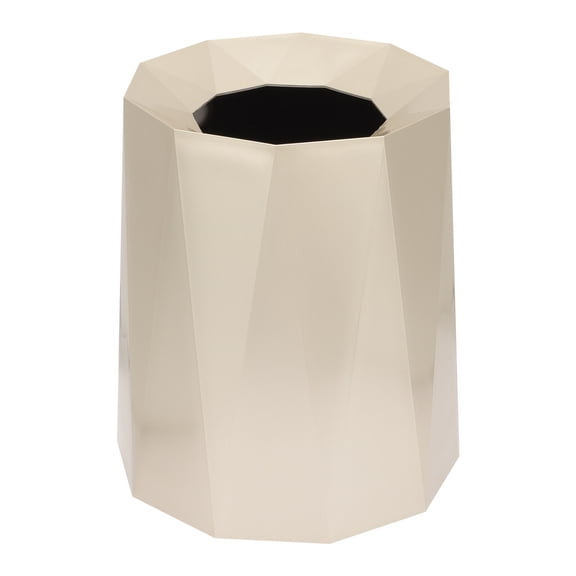 FONDOTIN Fashionable Golden Round Ash Bin Waste Paper Basket for Neat and Tidy Room
