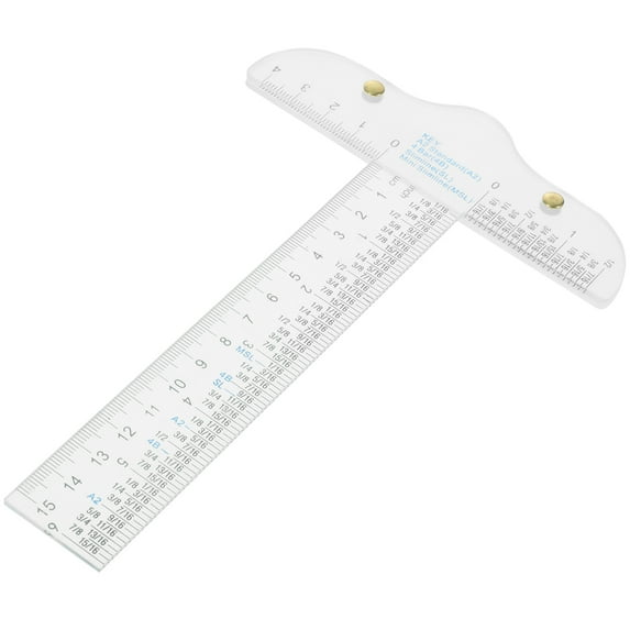 FONDOTIN Professional T Shape Ruler Transparent Plastic 1Pcs for Home and Office