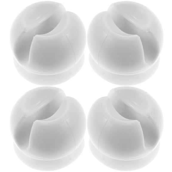 FONDOTIN Toothbrush Holder Wall Mount White Plastic for Bathroom Storage 4Pcs