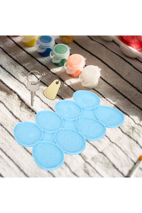 Transparent Easter Egg Keychain Pendant Mold DIY Projects for Craft Lovers Blue 1Pack