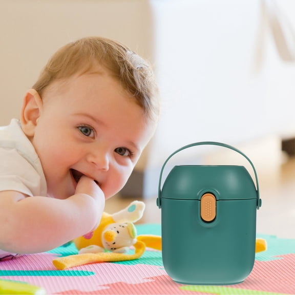 FONDOTIN Travel Green PP Formula Storage Container with Handle and Easy to Use