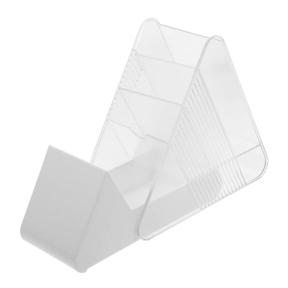 FONDOTIN Triangular Desk Organizer Pen Stand Display Plastic Pencil Cup Makeup Brush Holder And Remote Control Holder For Office And Home