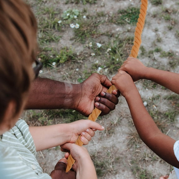 FONDOTIN Tug of War Rope Durable Design Light Brown Cotton for All Ages 1Pack