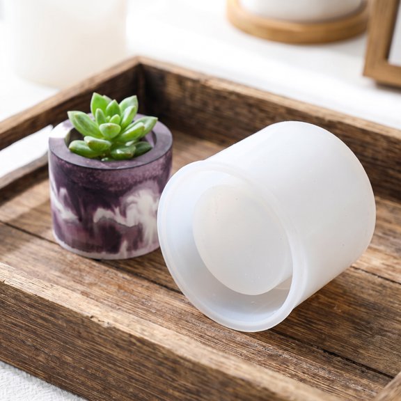FONDOTIN Versatile Silicone Epoxy Resin Mold for DIY Pen Holder and Makeup Organizer Storage Jar