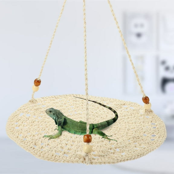 FONDOTIN White Hanging Reptile Hammock Bed Expands Vertical Space for Lizards Snakes and Geckos