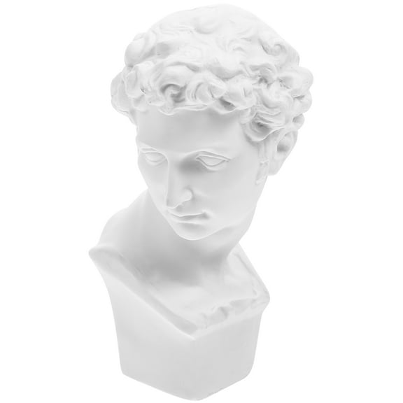 FONDOTIN Elegant White Resin Small Bust Statue for Creative Office Bookshelf Decor