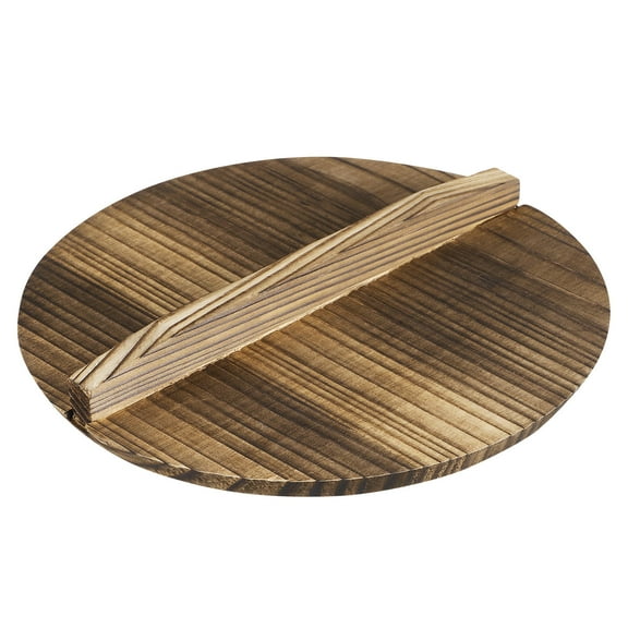 FONDOTIN Wooden Kitchen Tool Pot Cover Natural Wood Wok Lid Large Pot Lid For Frying Pan Anti-Scalding Set