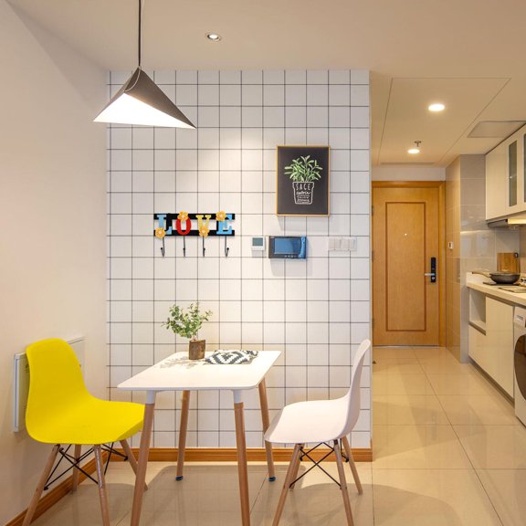 FONDOTIN Wooden Love Letter Hanging Hook Yellow for Bathroom Kitchen Living Room Use