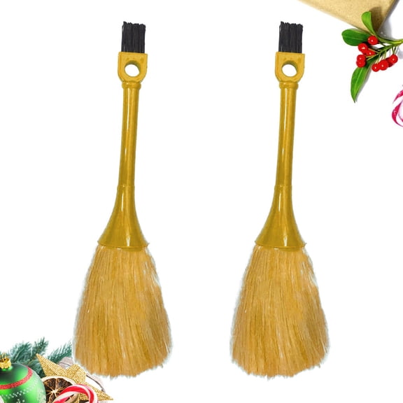 FONDOTIN Yellow Plastic Computer Cleaning Brushes for Dust Removal 2Pcs 10.6x2.6in