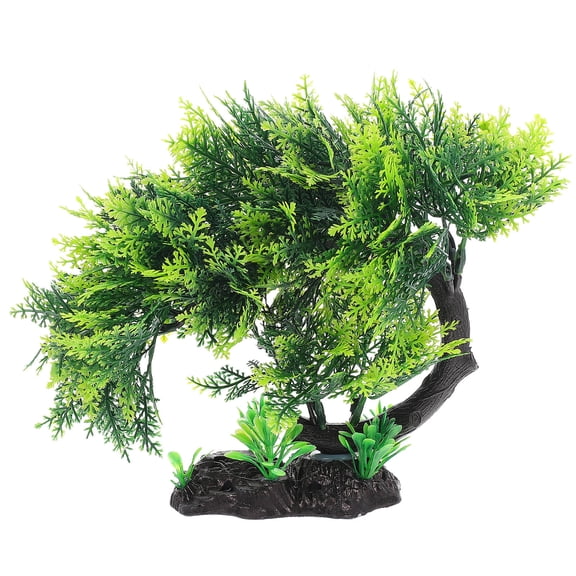 FONDOTIN Artificial Pine Tree Aquarium Decor Desktop Model Tree Non Polluting Material